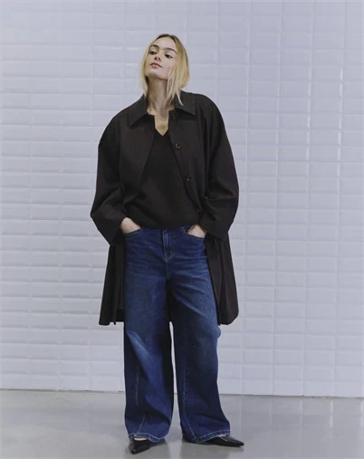 Withblack - WBLJayline Tailored Coat Jakke - Dark Brown Stripe 